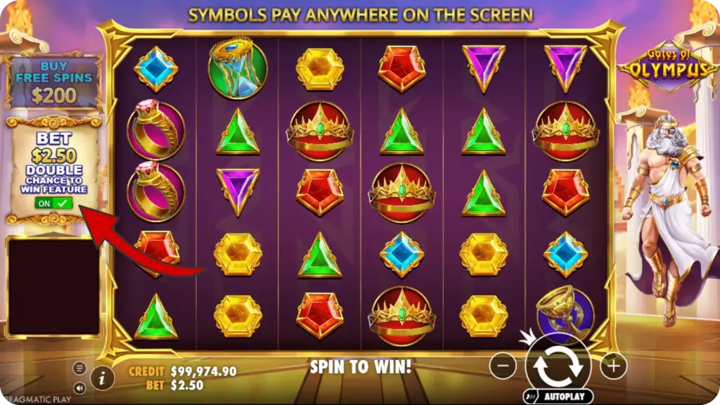 Ante Bet en Bonus Buy opties in Gates of Olympus Jackpot