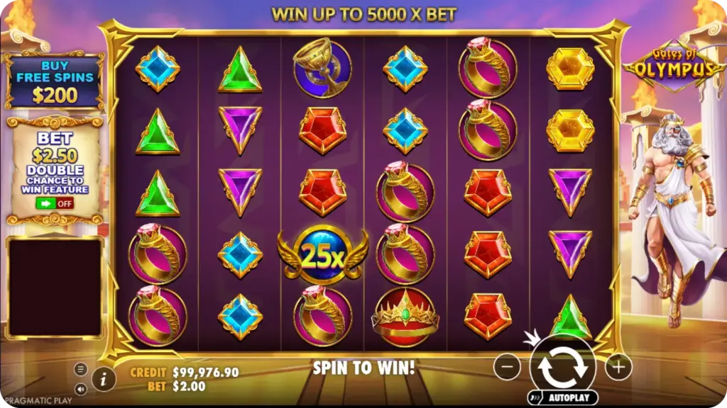 Zeus multipliers in Gates of Olympus max win met waarden tot 500x